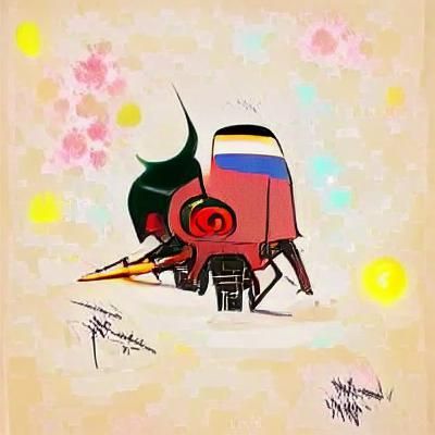 Soviet Mecha Robot in Abstract Cartoon Style