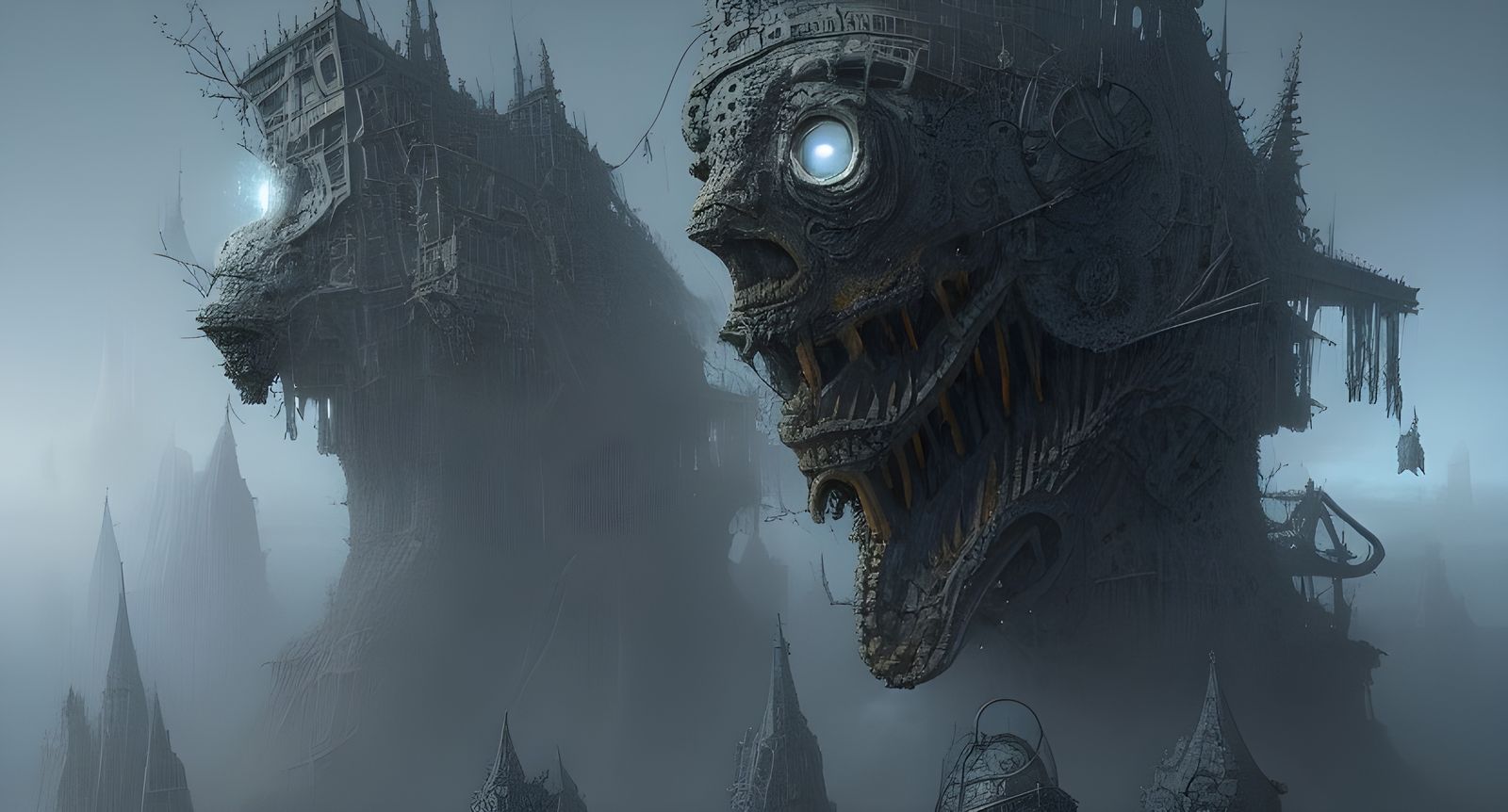 Impossible Geometry Labyrinth in Detailed Matte Painting