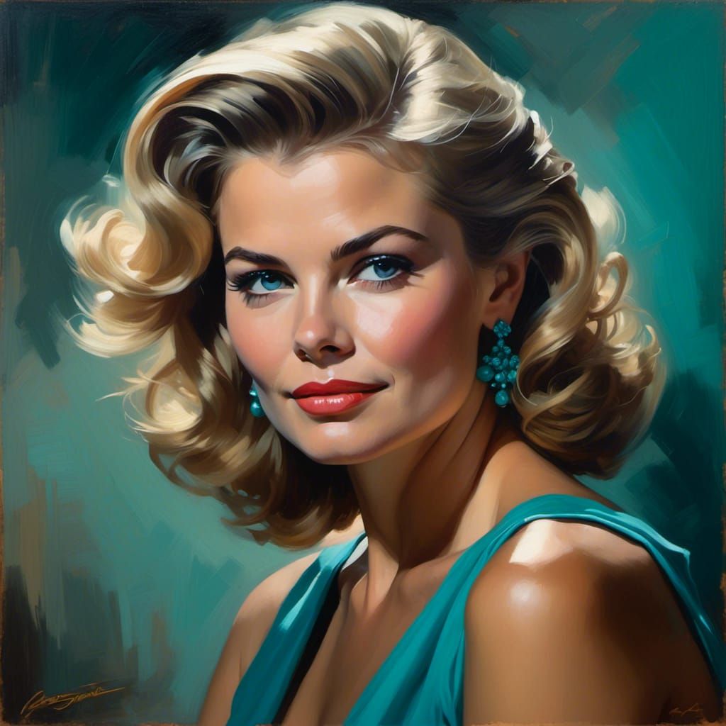 Glamorous Woman in Film Noir Style Portrait