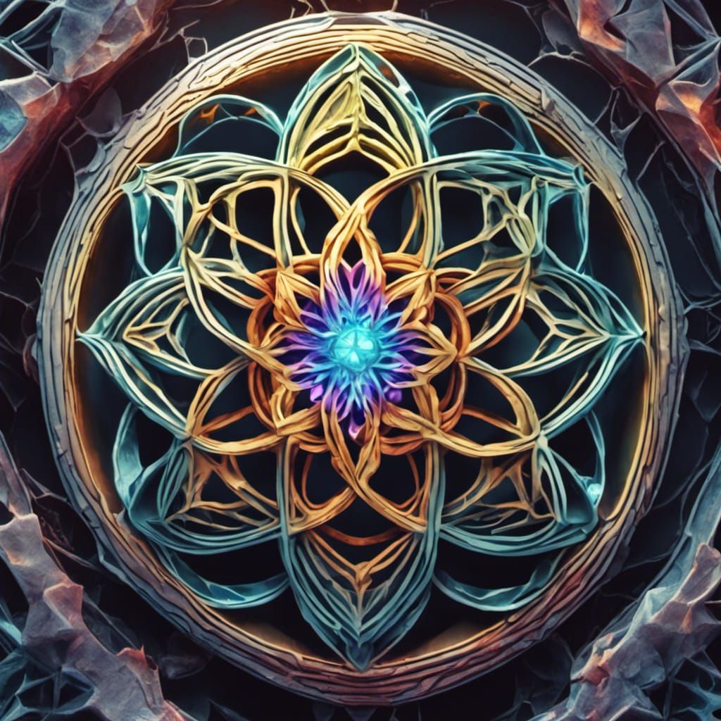 Sacred Geometry Flower of Life Graffiti in 4K