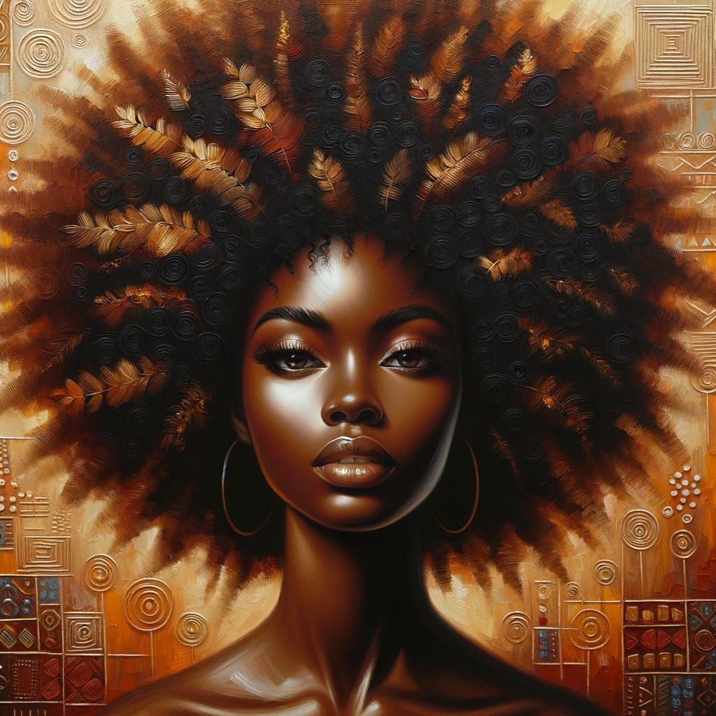 African Queen in Golden Splendor
