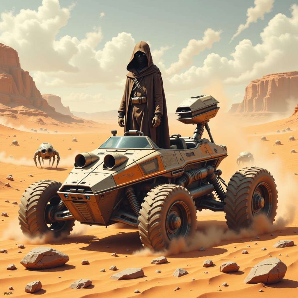 Hooded Jawa in Sandcrawler: Desert Sci-Fi