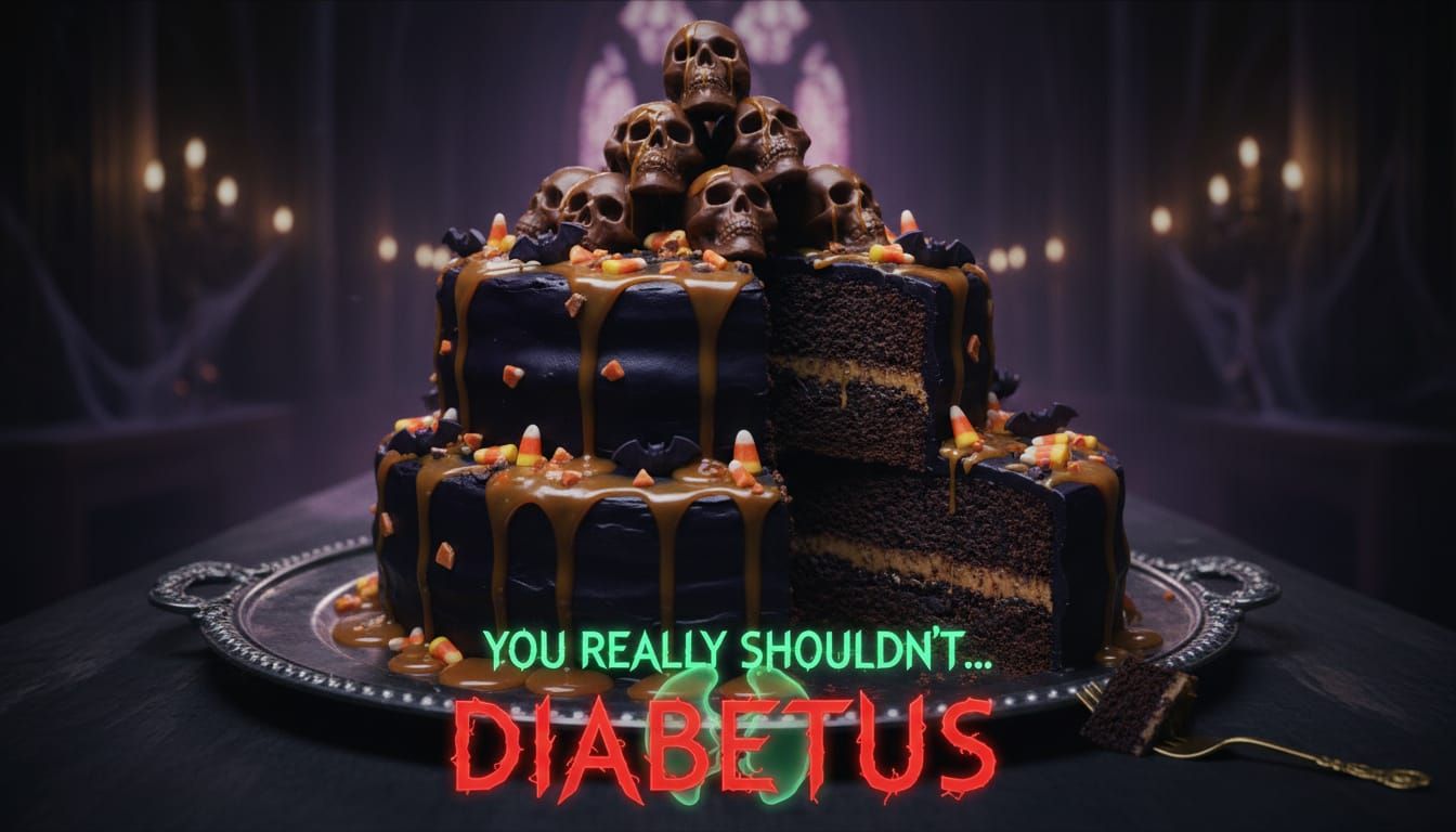 Spooky Halloween Chocolate Cake with Ganache and Caramel