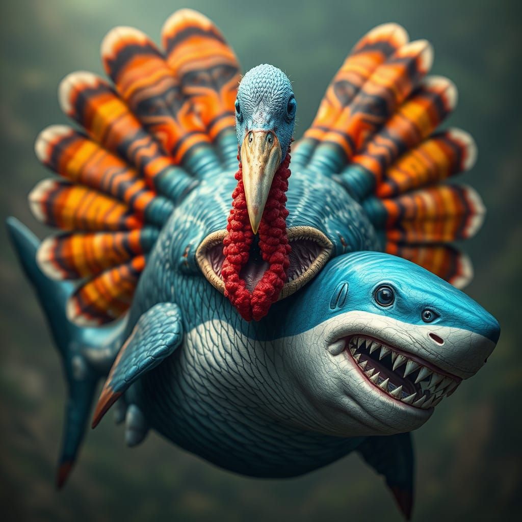 Electric Blue Turkey Shark Hybrid with Majestic Wings