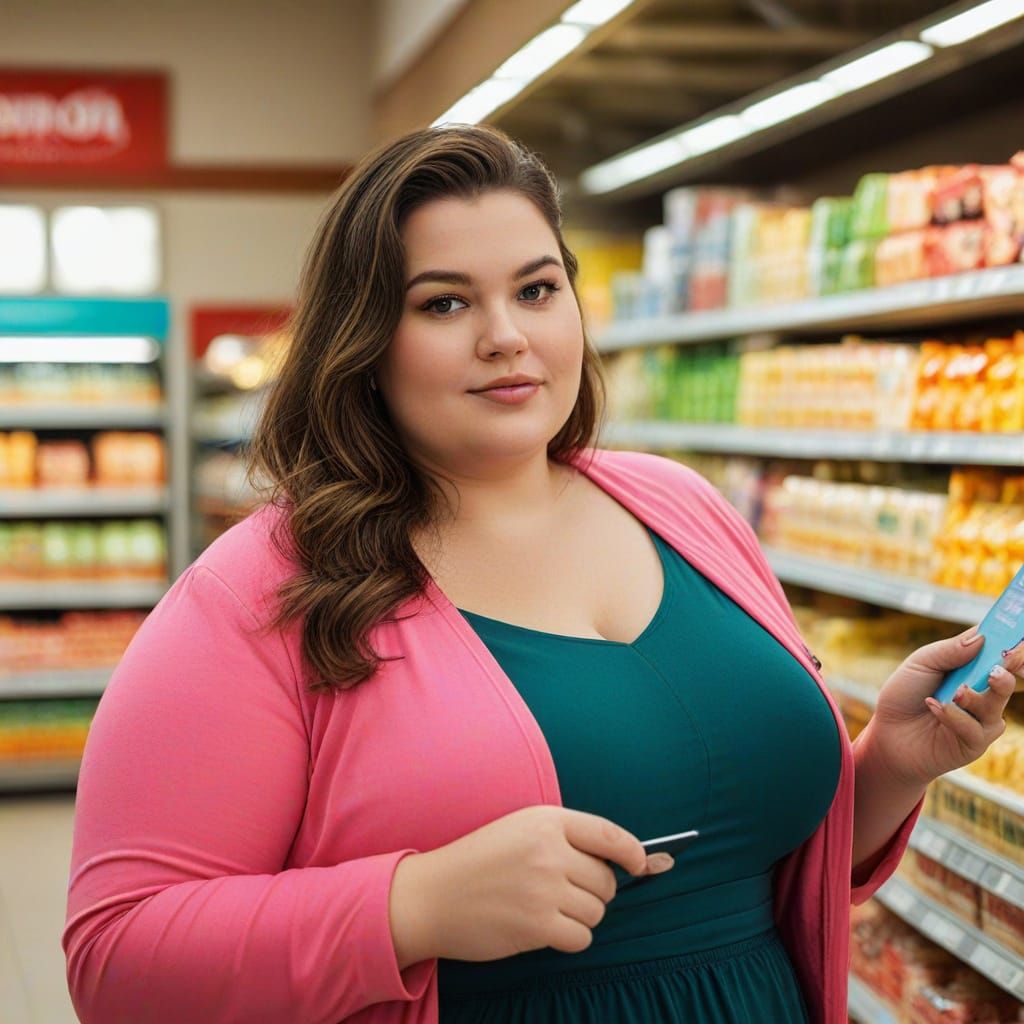 High-Fashion Photo of Plus-Sized Woman Shopping