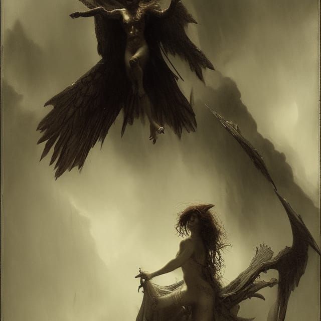 Fallen Angels: A Gothic Horror Scene