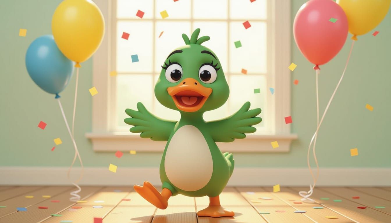 Happy Duckling Dance in Claymation Style