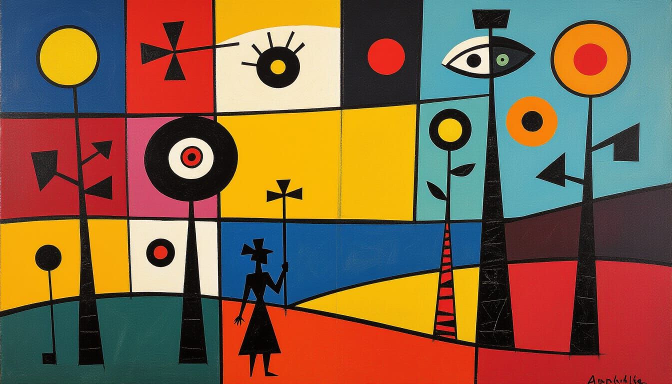 Whimsical Dreamscape in a Bold, Expressive Style