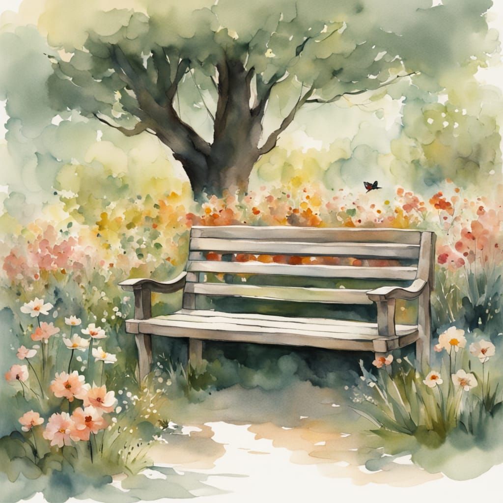 Whimsical Watercolor Scene of Pettersson and Findus in a Blo...