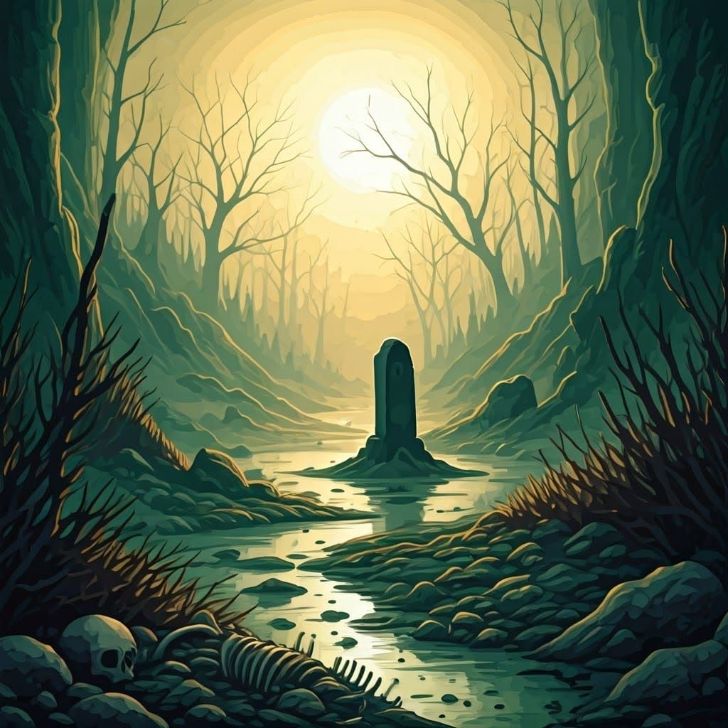 Ominous Valley of the Dead: Graffiti Art Landscape