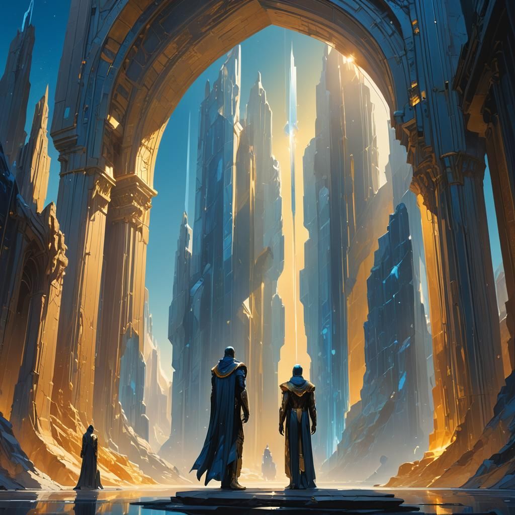 Crystal Arch in Alien Desert: Dreamlike Concept Art