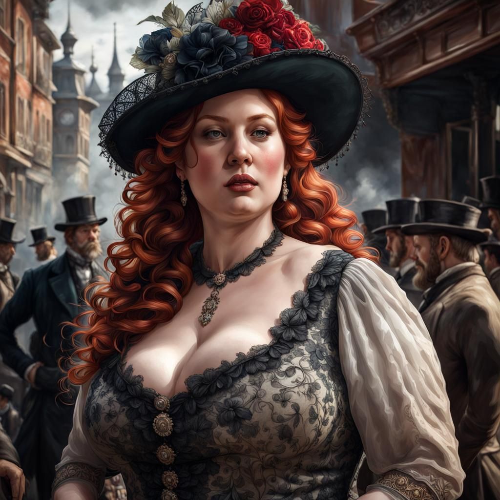 Victorian Redhead in Hyperdetailed Portrait