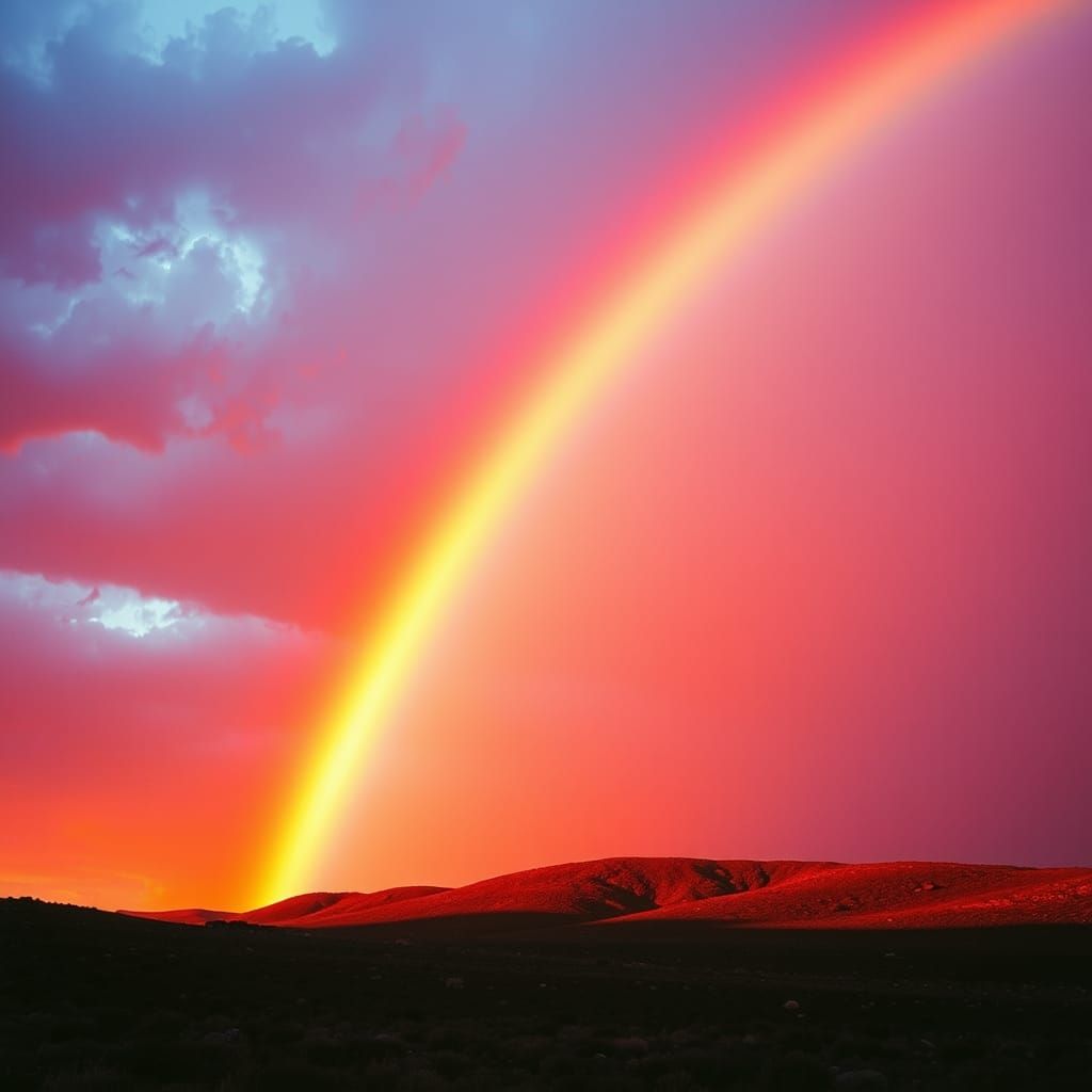 Spectacular Fire Rainbow in Cinematic Style