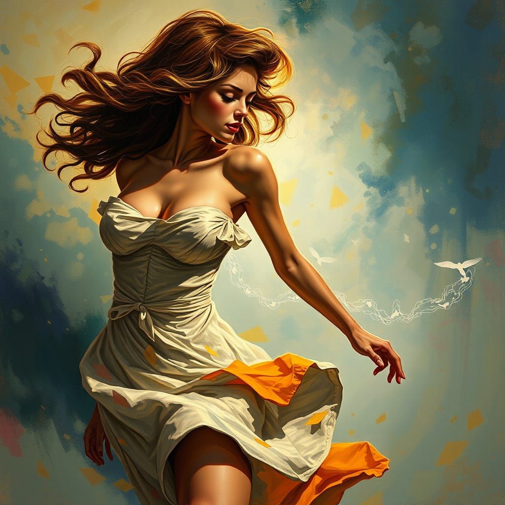 Sensual Woman in a Dazzling Aesthetic, Inspired by Frazetta ...