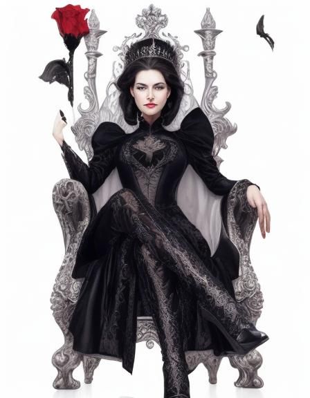 Evil Queen on Throne: AI-Generated Art