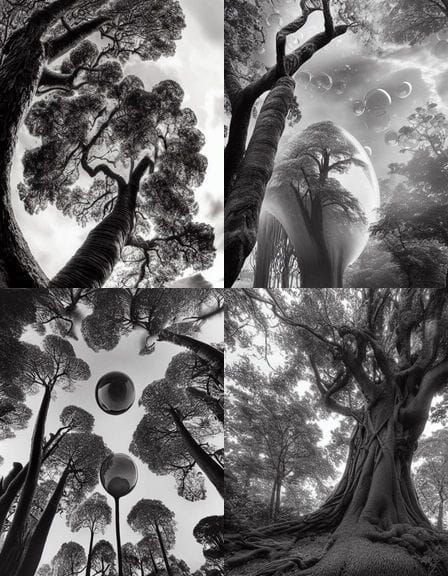 Bubble Dome Around Giant Trees in Victorian Style