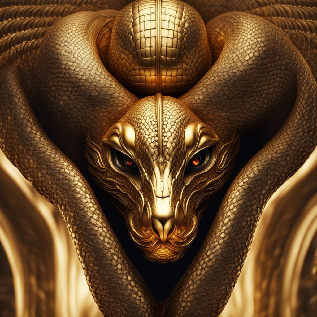 Golden Cobra Head in Faberge Style