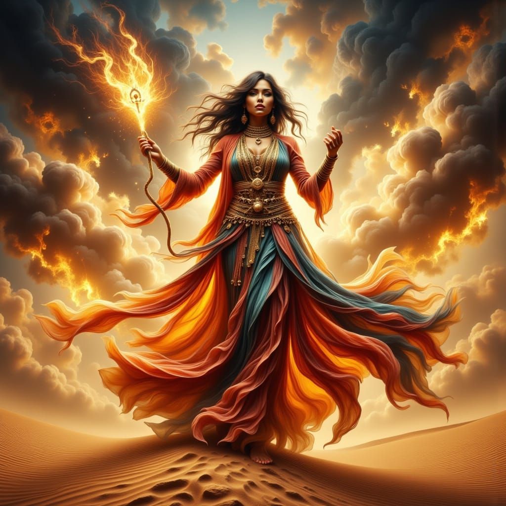 Ethereal Desert Sorceress Conjured by Mirage