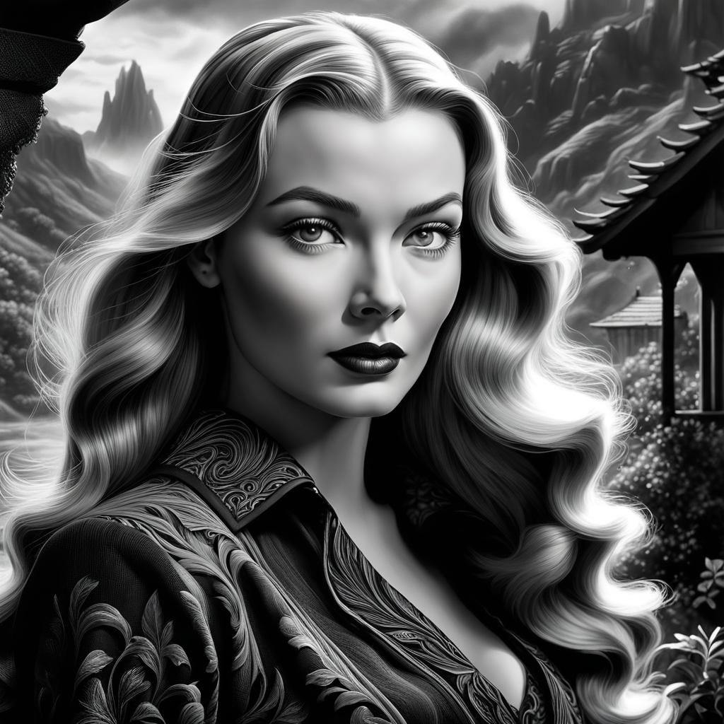 Veronica Lake: A Detailed Charcoal Portrait