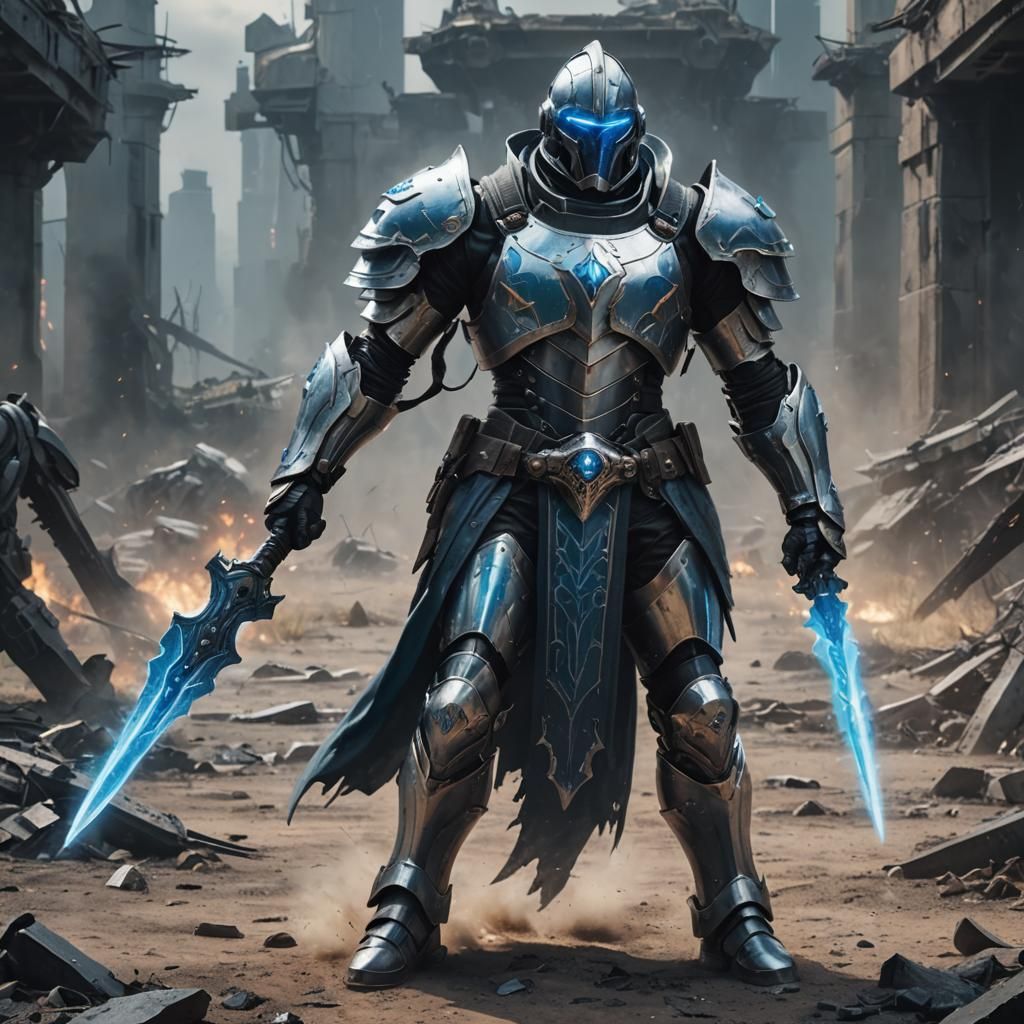 Futuristic Templar Paladin Ready for Battle