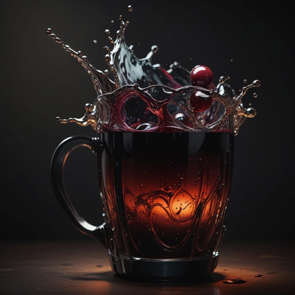 Hyperrealistic Still Life of Obsidian Purple Pearl Goblet