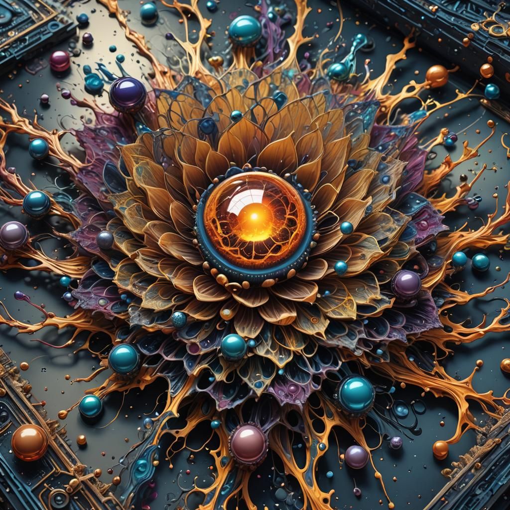 Intricate Quantum Levitation Canvas in Realism Style