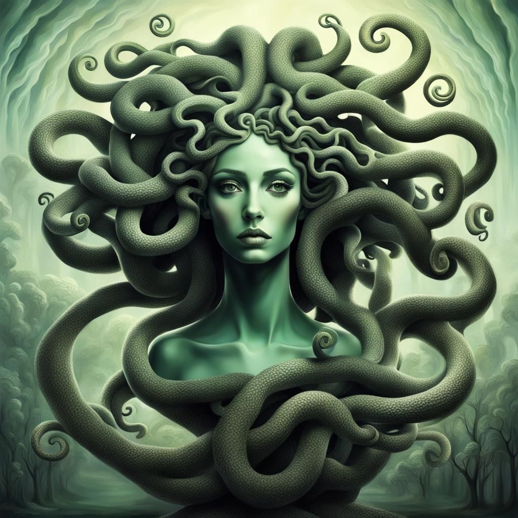 Surreal and Beautiful Medusa Portrait