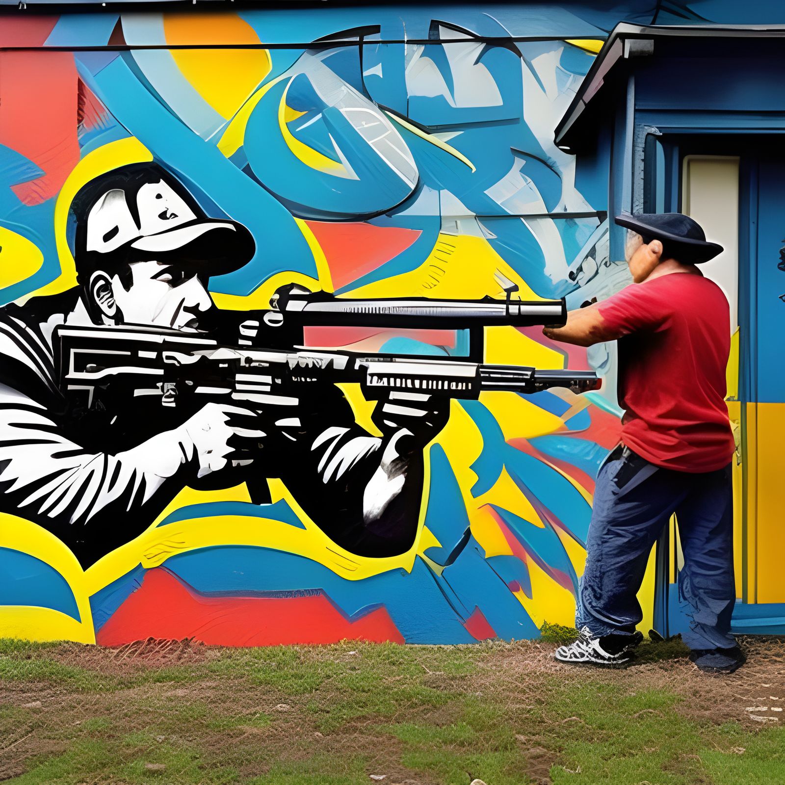 Tough Gangster Garden Gnome in Street Art Style