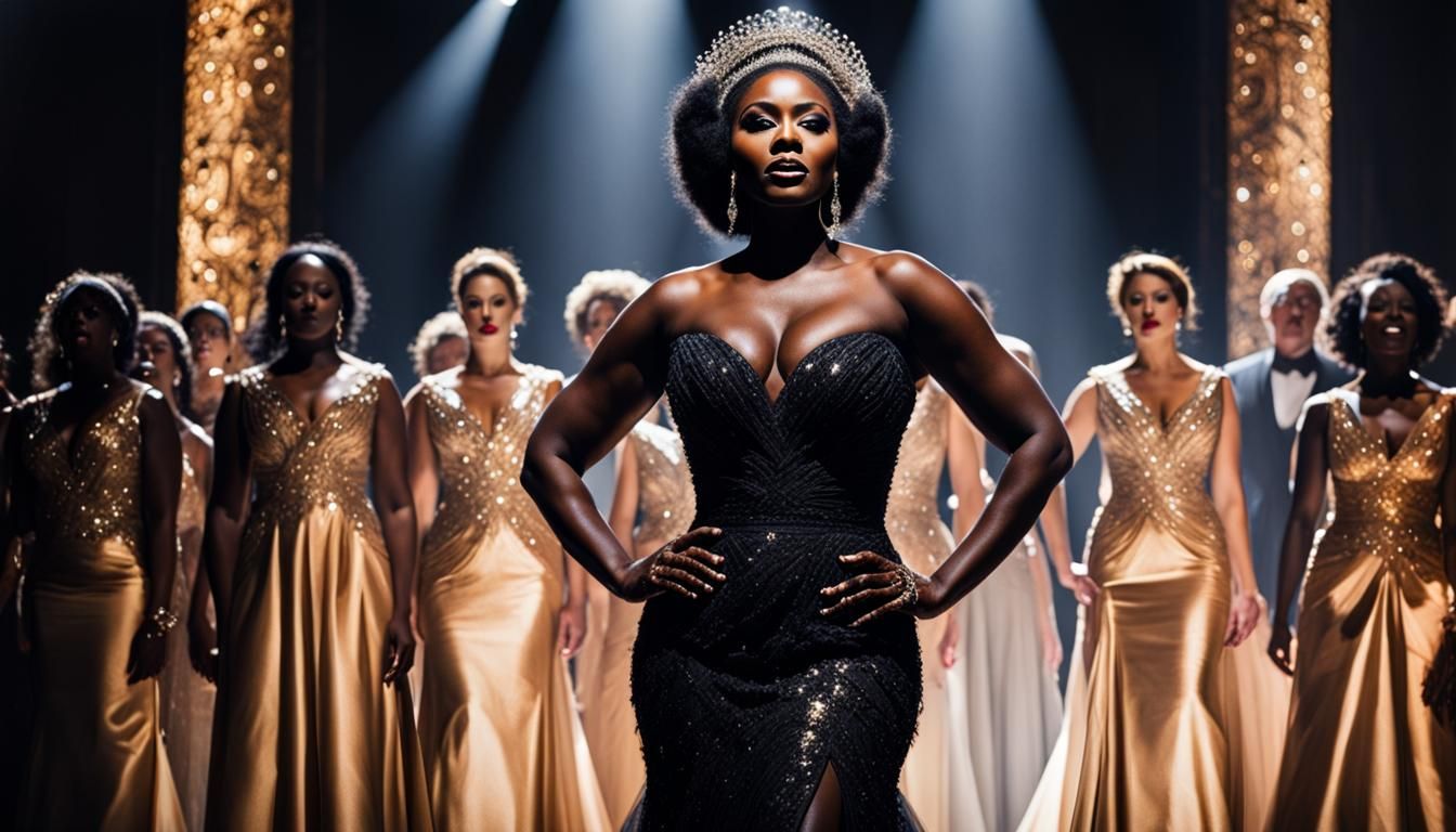 Passionate Opera Singers on Stage in Dramatic Lighting