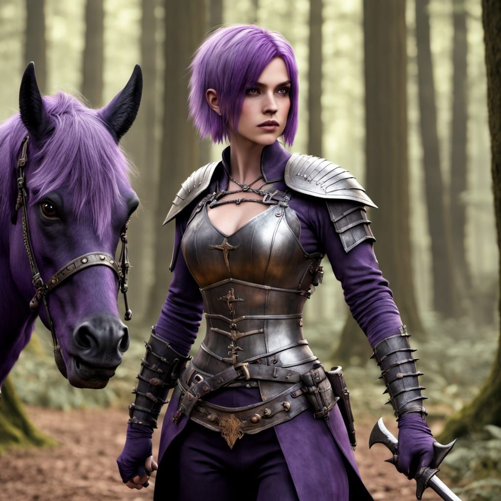 Gothic Warrior in Majestic Forest Setting