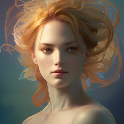 Virgo Portrait in Hyperdetailed Splash Art Style