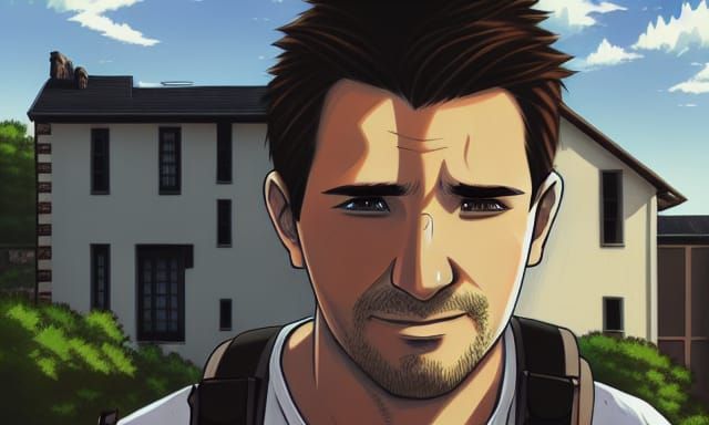 Nathan Drake as Anime Character Portrait