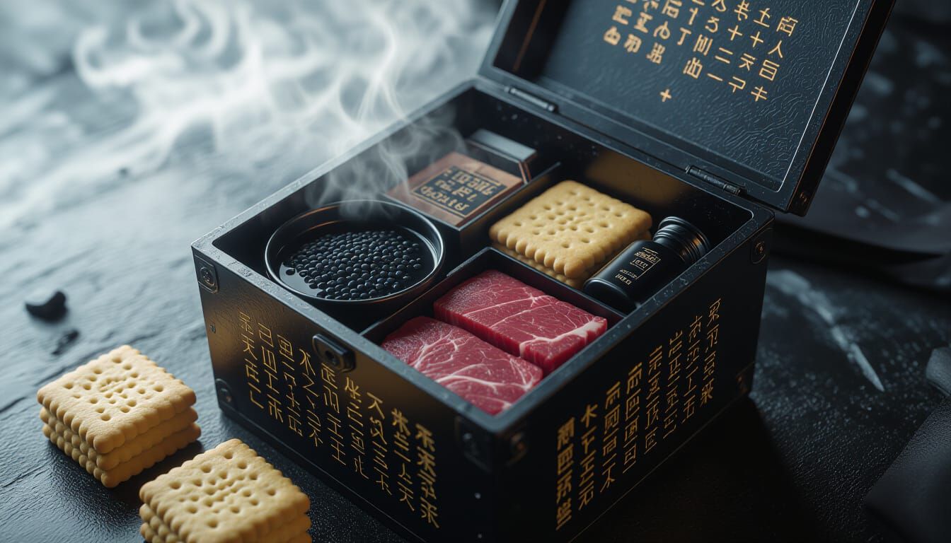 Dark Fantasy Military Ration Box with Ritual Glyphs