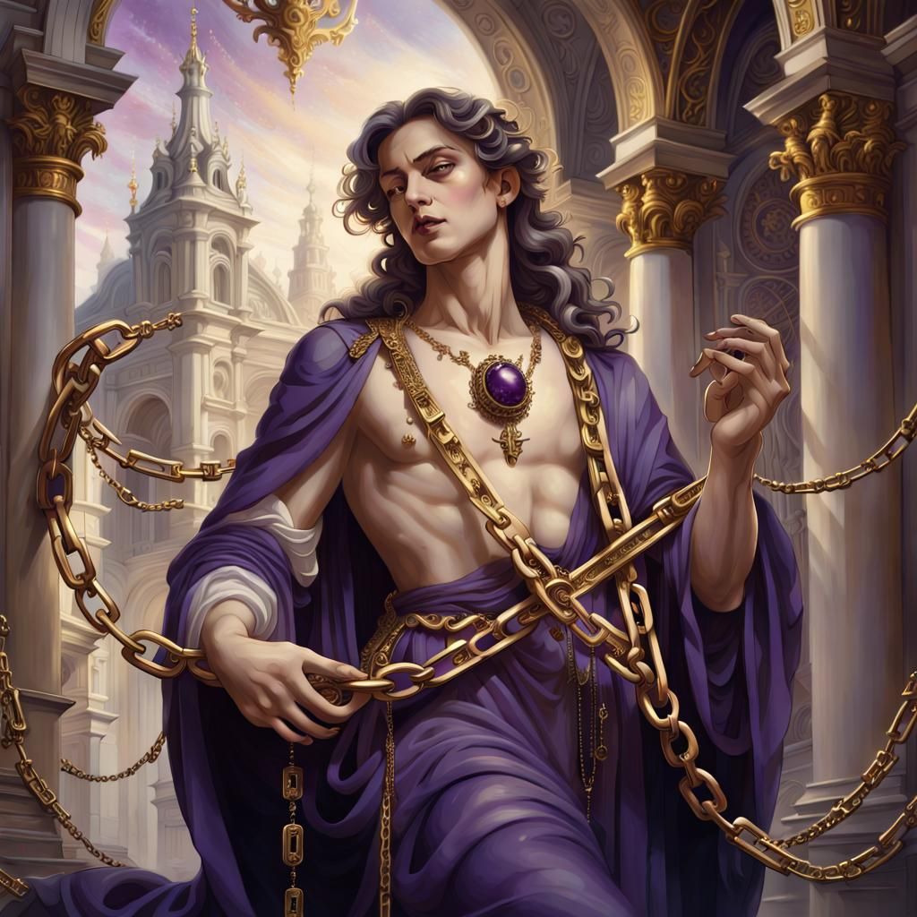 Saint Lail: Baroque Fantasy Art with Golden Chain