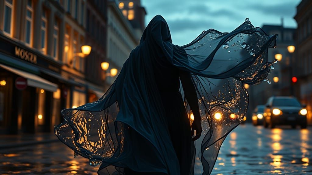 Surreal River Spirit Embodies Liquid Motion in City Streets ...