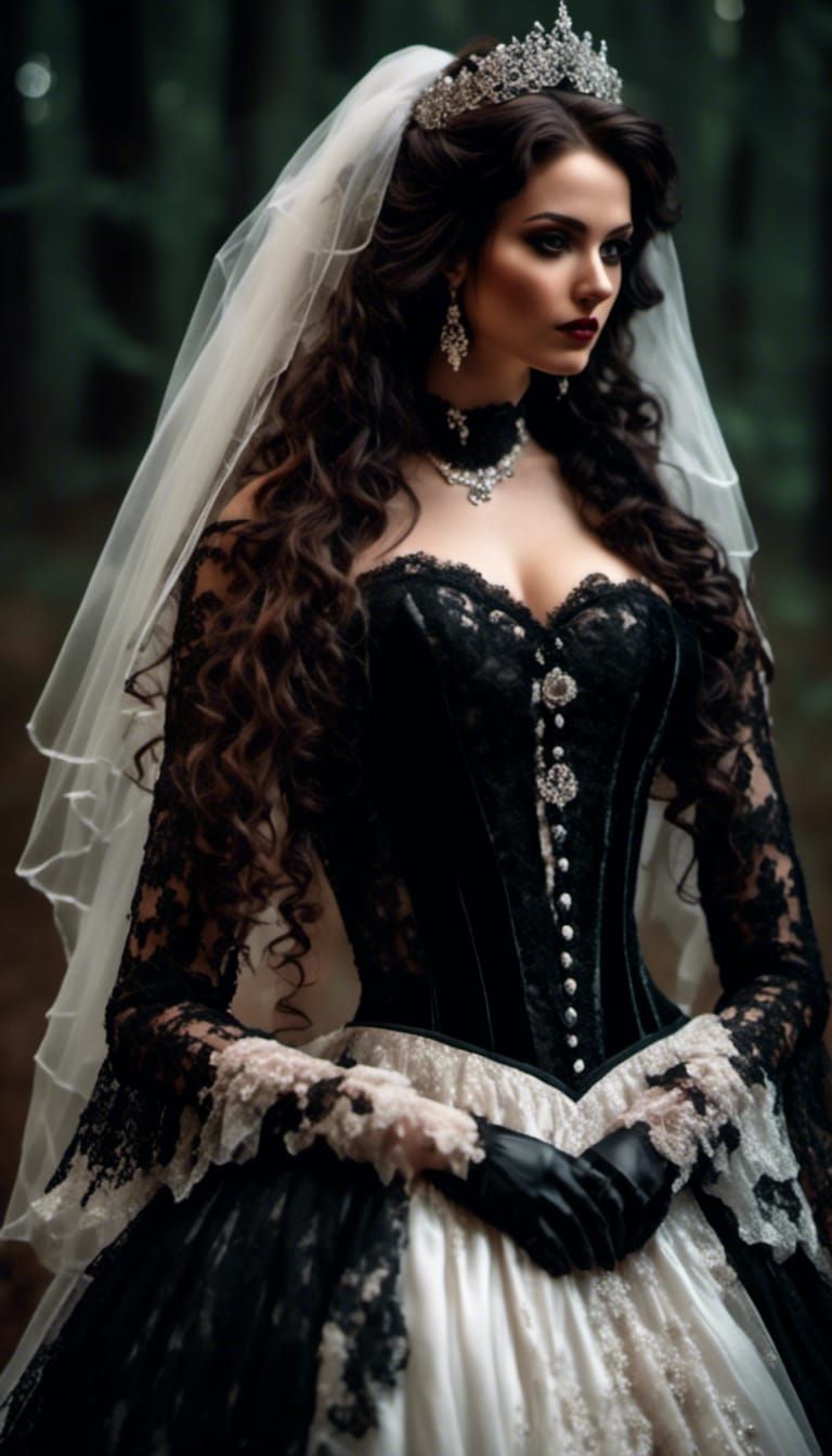 Gothic Lara Croft as Dracula's Bride