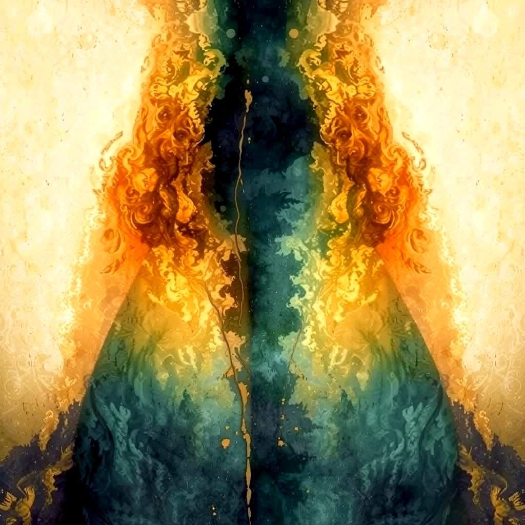 Surreal Double Exposure in Abstract Impasto