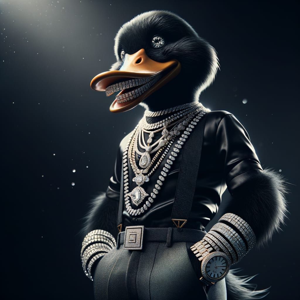 Wealthy Duck Character in Lavish Attire