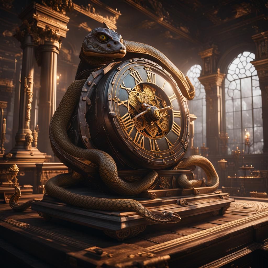 Clockwork Serpent in 3D Cinematic Style