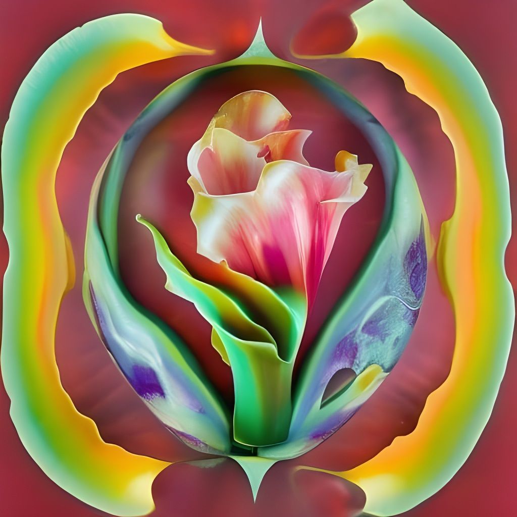 Resin Tulip Wall Art with Embossed Details