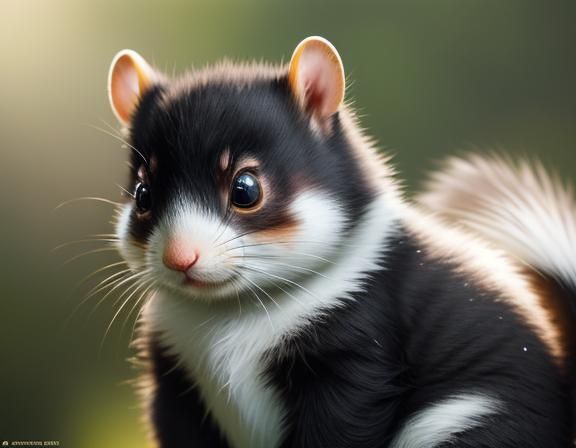 Cute Kitten Panda Squirrel Hybrid in Hyperrealistic Style
