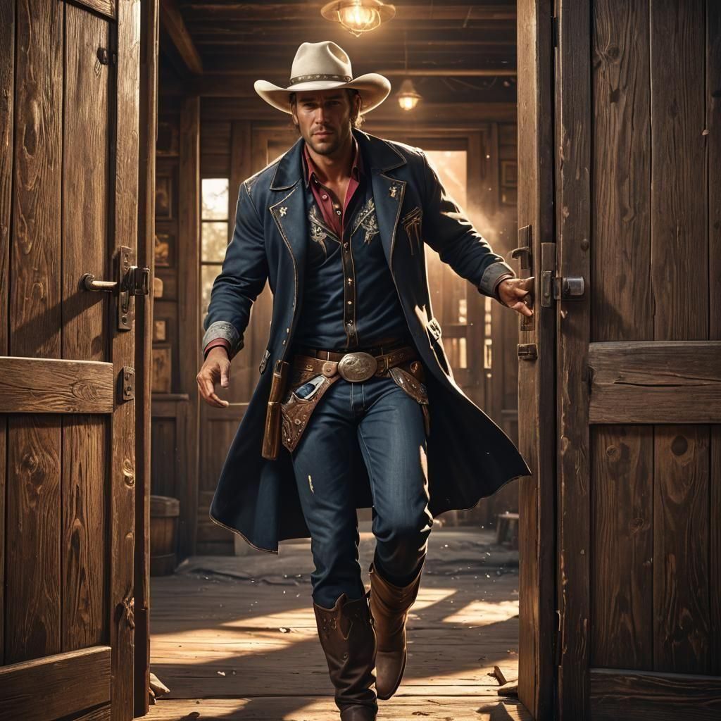 Cowboy in Sunlight: Detailed Matte Painting