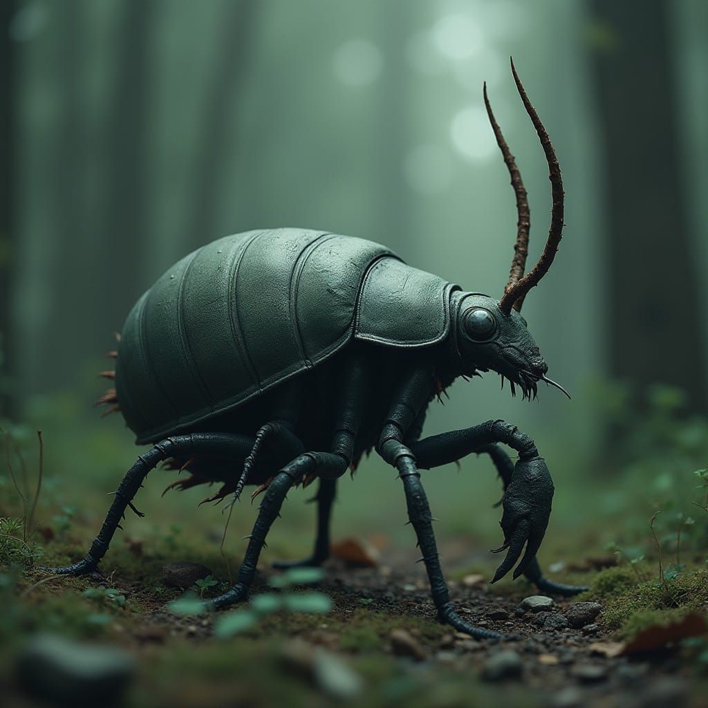 Supernatural Insect Creature in Dark Biomechanical Style