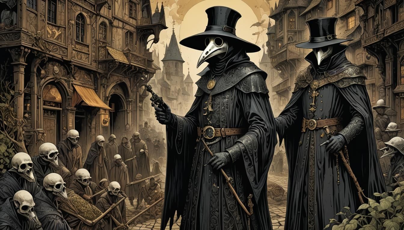 Hyperdetailed Plague Doctor Concept Art in Gothic Colors