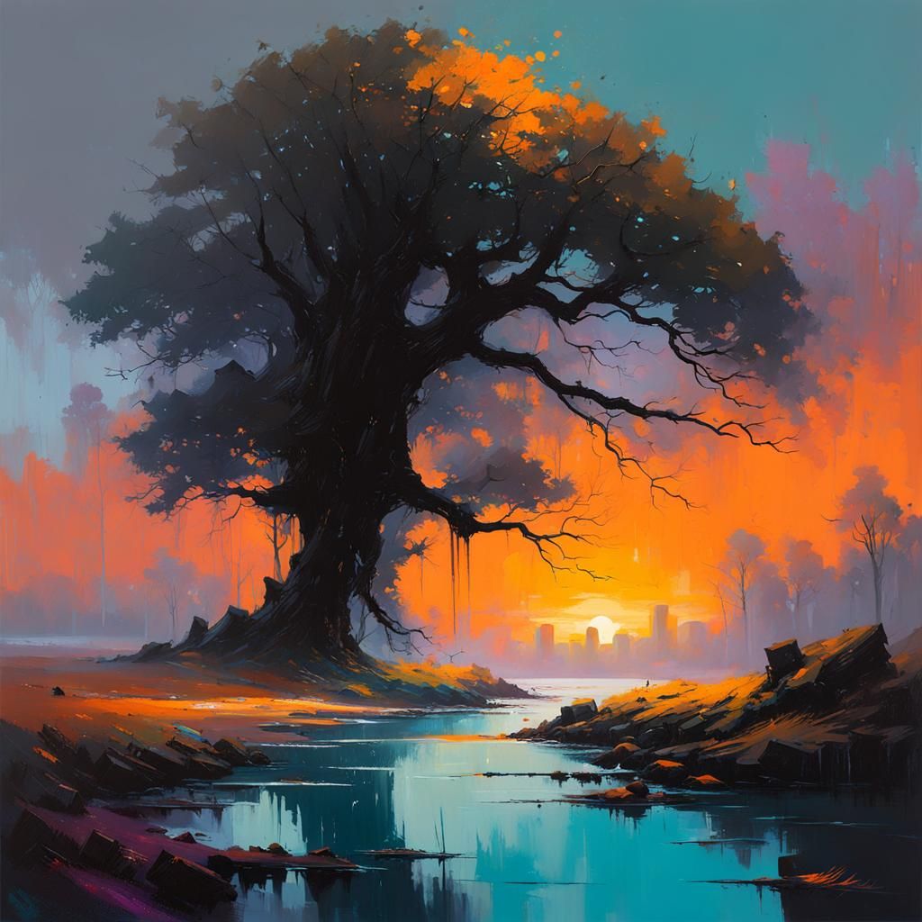 Eldritch Forest Landscape in Traditional Style