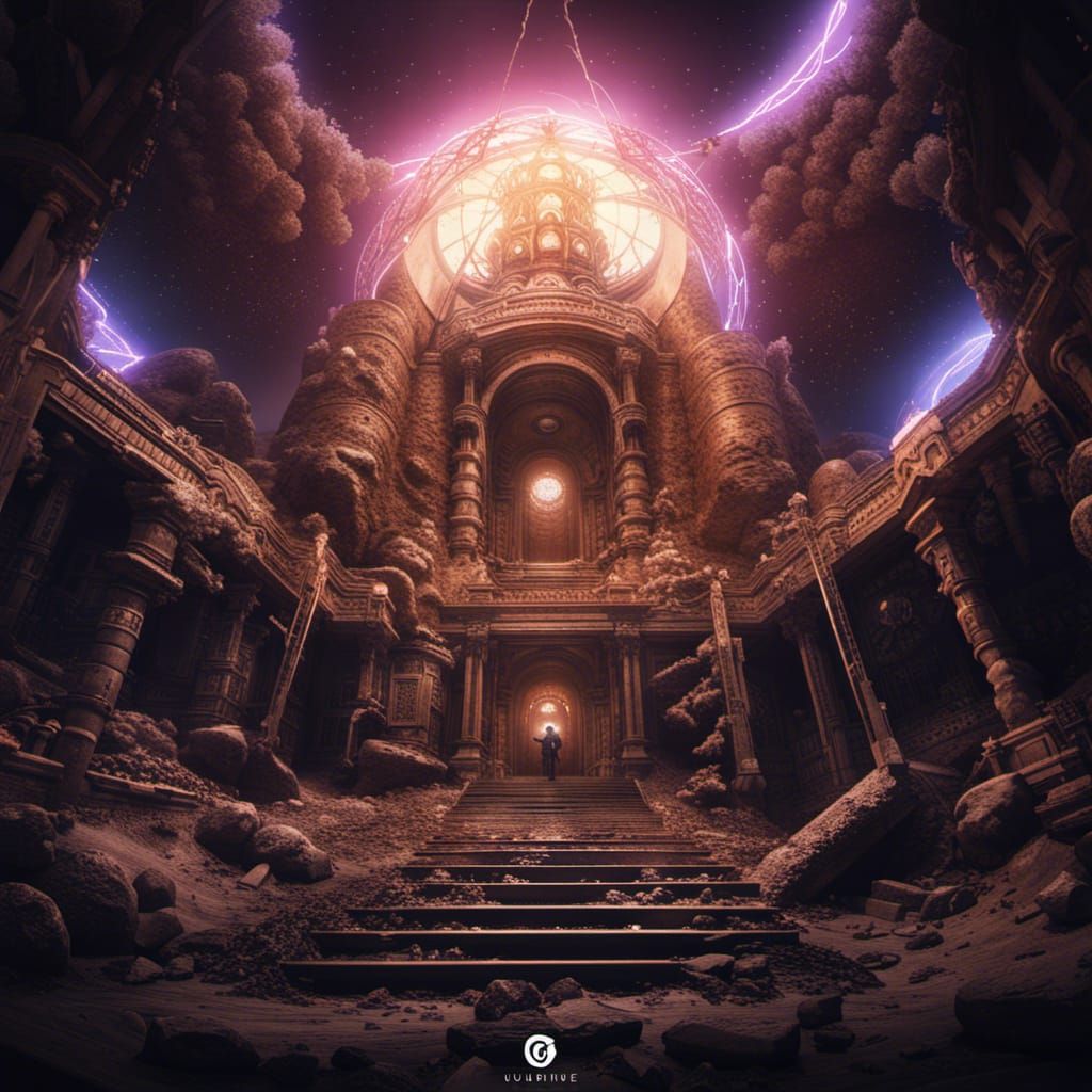 Hyperdetailed Album Cover Art with Volumetric Lighting