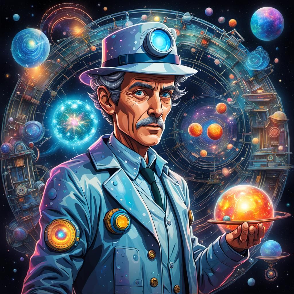 Inspector Gadget in Astral Cosmic Illustration