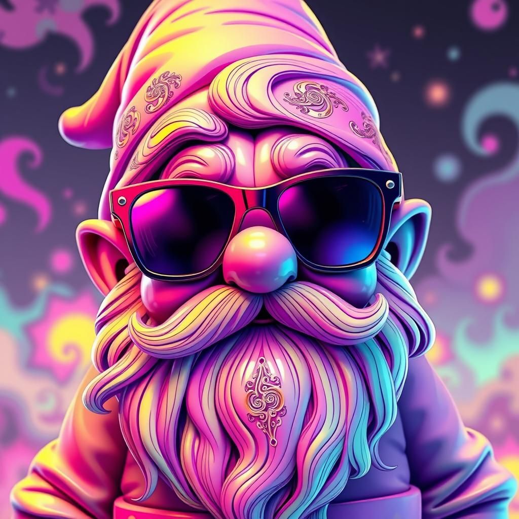 Pastel Neon Plastic Dwarf with Sunglasses