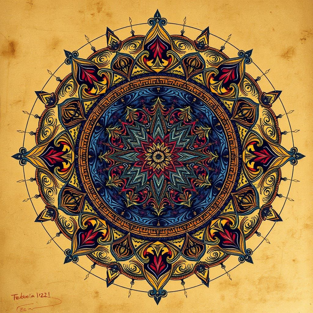 Intricate Mandalas in Byzantine Medieval Style