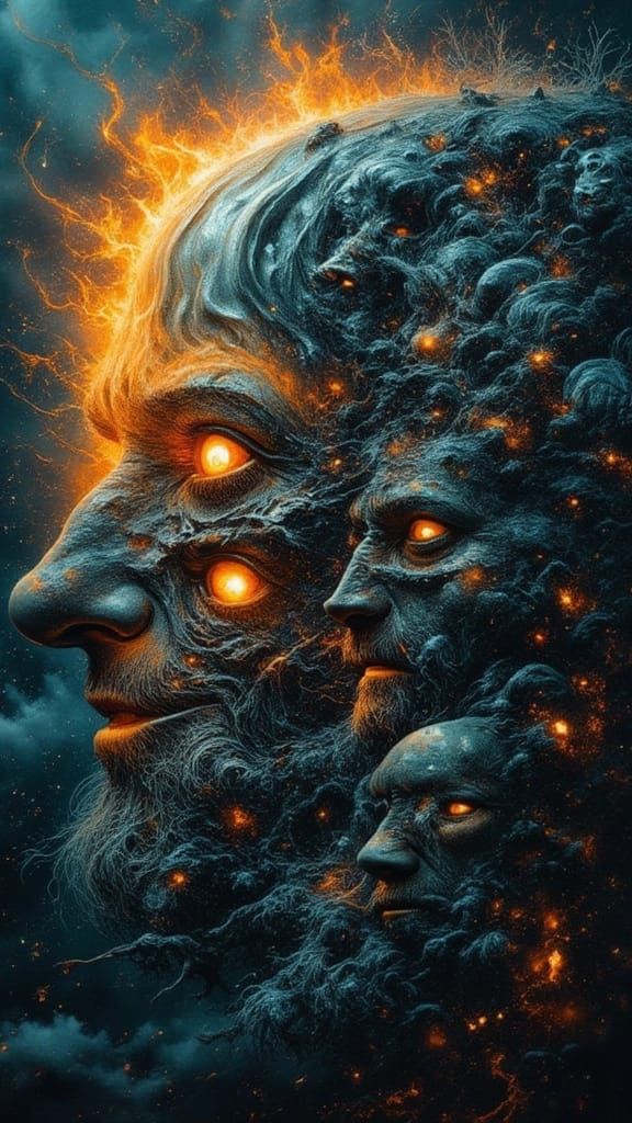 Mindscape of Emotions as Faces in Digital Art